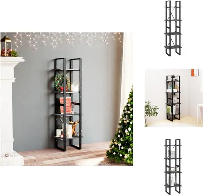 Produktbild von vidaXL Bücherregal 4 Fächer Grau 40x30x140 cm Kiefer Massivholz -  Bücherregale & Bücherschränke
