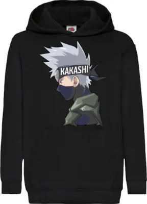 Obrázek produktu pro Dětská Mikina S Kapucí Naruto Kakashi 02, 12-13 Jahr - 152 / Černá