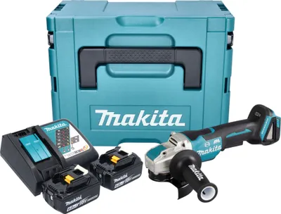Obrázok produktu pre Akumulátorová uhlová brúska Makita DGA 520 RGJX1 18 V 125 mm X-LOCK Brushless + 2x akumulátor 6,0 Ah + nabíjačka + Makpac