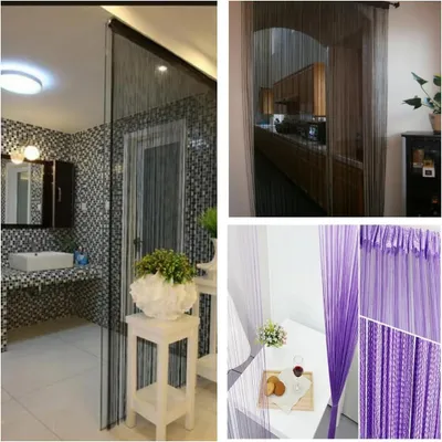 Zdjęcie produktu dla Firana sznurkowa 100 x 200 cm, zestaw 2 szt., czarny, do drzwi