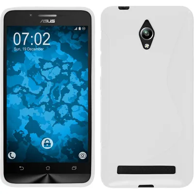 Produktbild von PhoneNatic Case kompatibel mit Asus Zenfone Go (ZC500TG) - weiß Silikon Hülle S-Style + 2 Schutzfolien