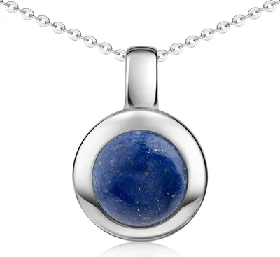 Produktbild von MATERIA by Matthias Wagner Lapislazuli Edelstein Anhänger Silber 925 rund KA-38-Lapislazuli