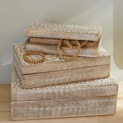 Produktbild von Set mit 3 Boxen MANGO WOOD