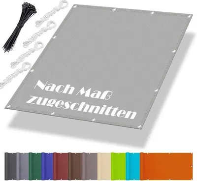 Produktbild von Famanu Sonnensegel 1 x 2 m wasserdicht mit Ösen - lichtgrau
