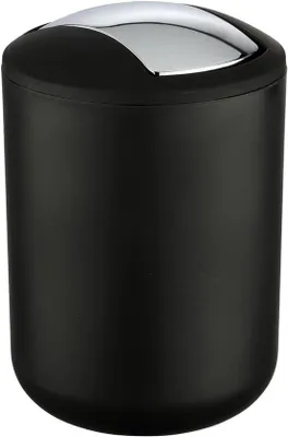 Immagine prodotto di Cestino da bagno in plastica con coperchio a ribalta - 14 x 21 cm - Senza BPA - 2 litri - Nero