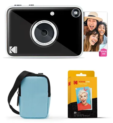 Produktbild von KODAK Printomatic+ Sofortbild Digitalkamera Starter-Set mit Tragetasche (Blau) u