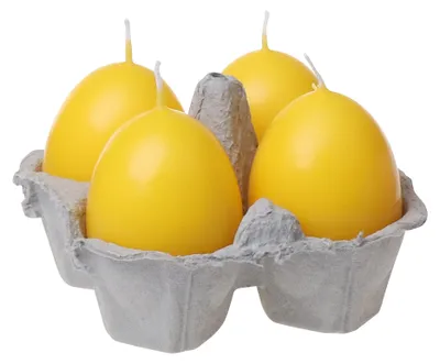 Produktbild von Eierkerzen Gelb 55/45 mm, 4er-Pack