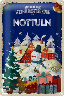 Produktbild von Blechschild Weihnachtsgrüße aus NOTTULN 40x30cm