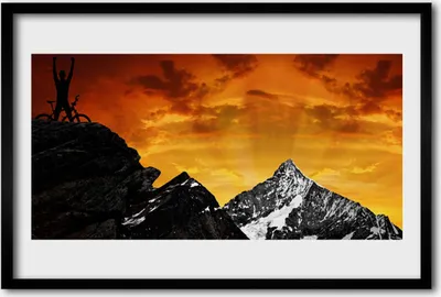 Produktbild von Bild 60x40 MDF-Rahmen Wandkunst Berglandschaft