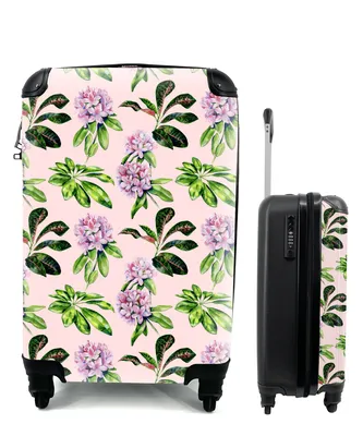 Produktbild von MuchoWow® Koffer Handgepäck Trolley Rollkoffer Kleine Reisekoffer mit 4 Rollen - Blumen - Hortensie - Muster - Cabin Size < 55x40x23 cm & 55x40x20 cm - Fotokoffer - Kabinenkoffer - Boardgepäck - Reise-Box - Reisekoffer - Reisegepäck - Koffer mit Bild - Trolley für Kinder