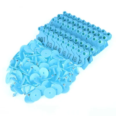 Zdjęcie produktu dla 1-100 numerów plastikowych kolczyków, kolczyk dla kóz, owiec, świń, niebieski