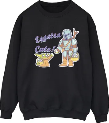 Produktbild von Star Wars - "The Mandalorian Eggstra Cute" Sweatshirt für Damen BI39877 (L) (Schwarz)