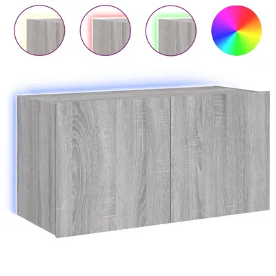 Immagine prodotto di Parete TV con luci LED Grigio Sonoma 80x35x41 cm