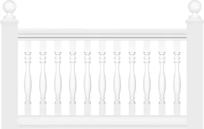 Produktbild von HEXIM Leichtbalustrade - Geländer / Brüstung aus PolyurethanKunststoff weiß, Auswahl aller Komponenten - Perfect M1010 (Baluster M1011)
