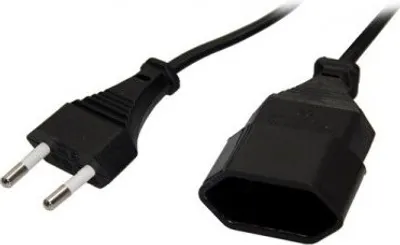 Produktbild von Euro Netzkabel Verlängerung, Eurostecker Eurobuchse, schwarz - Länge: 2,0m