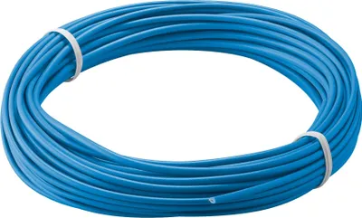 Produktbild von Kupferlitze isoliert, 10 m, blau einadriges Kupferkabel, mehrdrähtig (18x 0,1 mm)
