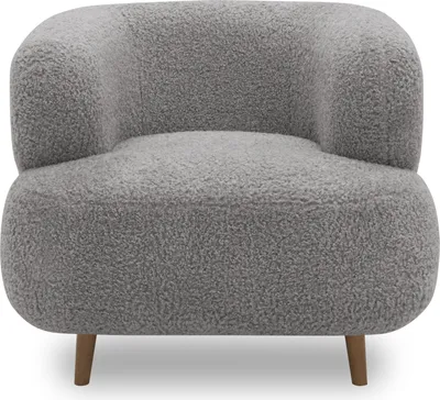 Produktbild von DOMO Collection Sessel 800 014, Polstersessel in organischer Form mit Taschenfederkern, Cocktailsessel, 90 x 86 x 73 cm (BxTxH), grau
