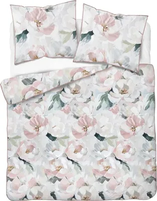 Produktbild von Bettwäsche, Perkalbettwäsche, mit Paspel, elegant 160x200 5590a Rosa Blumen