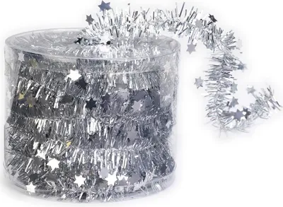 Produktbild von Drahtgirlande mit Sternen 7m silber