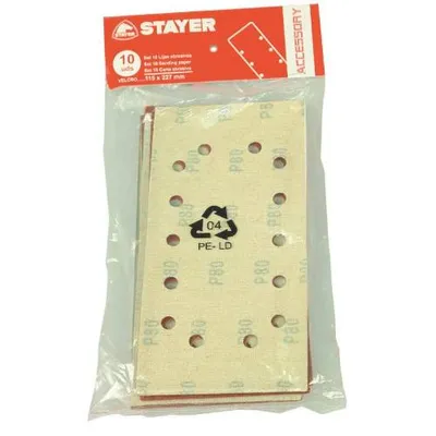 Image de Papier abrasif pour LOM 185, 93 x 186 mm - grain 150, 10 pièces, STAYER