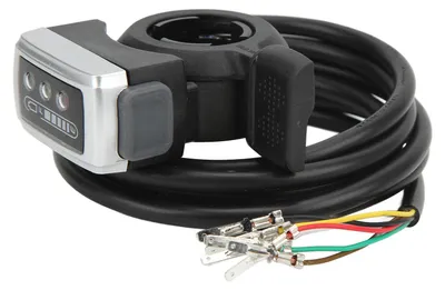 Image de Accélérateur au pouce à 6 fils avec interrupteur marche/arrêt et indicateur de batterie, ouverture de 22 mm pour vélo électrique et trottinette électrique 36 V