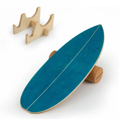 Produktbild von Balance Board Set – Birkenholz, Korkrolle, Aufbewahrungsständer