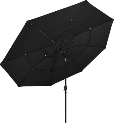 Produktbild von vidaXL Sonnenschirm mit Aluminium-Mast 3-lagig Schwarz 3,5 m