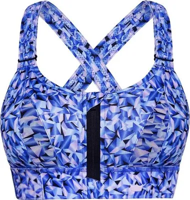 Obrázek produktu pro SHEFIT sportovní podprsenka, modrý vzor, silná podpora, nastavitelná, velikost 3XL