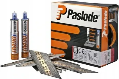 Produktbild von Paslode 142036 - Verzinkte Pistolennägel of IM90i Nägel (90 mm x 3,1 mm, 2500 Stück)