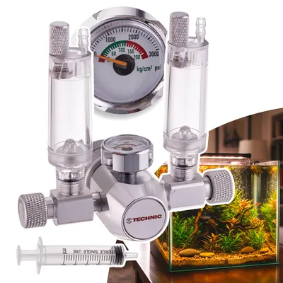 Obrázok produktu pre Reduktor CO2 pre akváriá, bublinkový počítač, regulátor pre dva akváriá, manometer