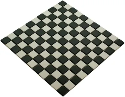 Produktbild von Schwarz-weißes Keramikmosaik, Mosaikfliese für Wand und Boden, matte rutschfeste Fliese