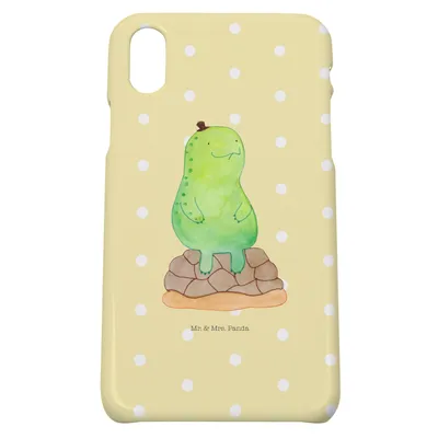 Produktbild von Mr. & Mrs. Panda Iphone 10 Handyhülle Schildkröte Pause - Gelb Pastell - Geschenk, glücklich, Hülle, Cover, Handy, sitzen, X, Entspannen, Panzer