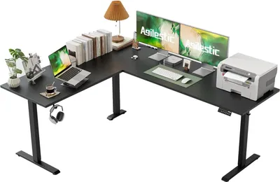 Immagine prodotto di Scrivania a L regolabile in altezza 190x155 cm Elettrica Nero