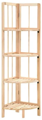 Image de Étagère d'angle autoportante en bois massif