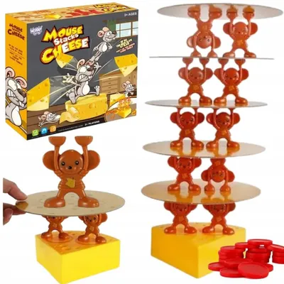 Produktbild von WOOPIE Käseturm Balance Spiel Mäuse Familien Geschicklichkeit