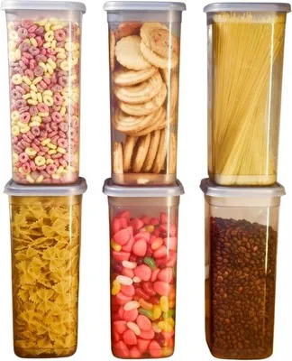 Produktbild von Küchenorganizer-Set mit 6 Behältern und Deckeln, Behälterbox mit Deckel, Küchen-Organisations-Set, 6 x 1900ml Behälterboxen