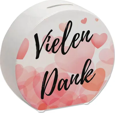 Produktbild von Vielen Dank Spardose mit Herzen