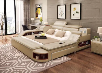 Produktbild von Multifunktion Bett Moderne Hotel Betten Doppelbett USB Sound 180x200