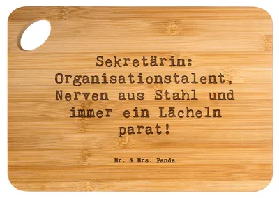 Produktbild von Mr. & Mrs. Panda Frühstücksbrett Spruch Sekretärin Heldin - Transparent - Geschenk, Beruf, Berufsalltag, Sekretärinnen wertschätzen, Schneidebrett, Hackbrett, Brett