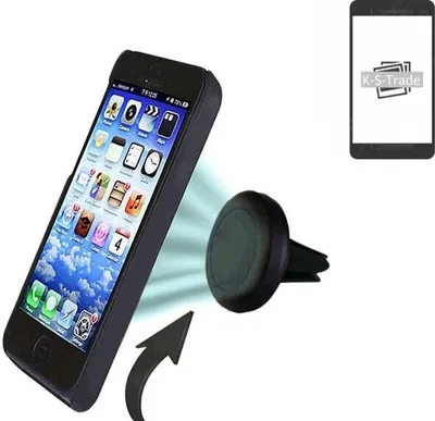 Produktbild von K-S-Trade Kompatibel mit Apple iPhone 12 Auto Handy Halterung KFZ Halter Lüftungsgitterhalterung Air Vent mount Smartphone Halter