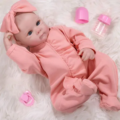 Reborn-Babypuppe 45 cm, realistisch, mit Zubehör, für Mädchen
