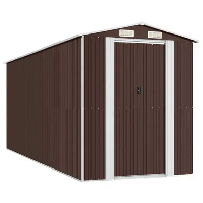 Obrázek produktu pro vidaXL Kůlna na nářadí tmavě hnědá 192x523x223 cm Pozinkovaná ocel
