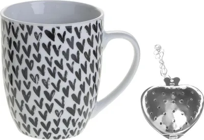 Zdjęcie produktu dla Kubek do herbaty z zaparzaczem, porcelana, 360 ml