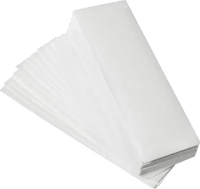 Produktbild von Enthaarungsstreifen aus strapazierfähigem Vlies, weiß, 100 Stück, 20x7 cm