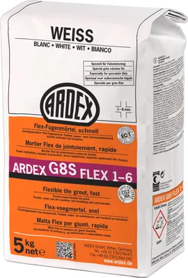 Produktbild von ARDEX G8S Flex-Fugenmörtel Weiß 5kg Beutel