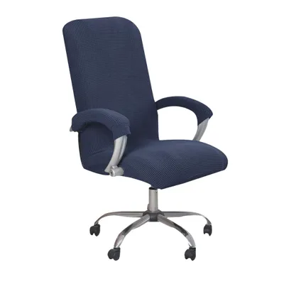 Produktbild von Hilvard Bürostuhl bezug, dehnbare Bezüge, Gaming-Stuhlbezüge mit Armlehnenbezügen, 70-80 cm, Dunkelblau