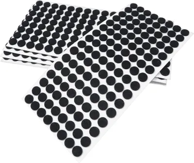 Produktbild von Adsamm® | 640 x selbstklebende Filzgleiter / Schwarz / Ø 12 mm / rund / Möbelgleiter aus Filz mit 3.5 mm Stärke