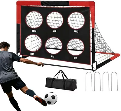 Produktbild von Fußballtor 120x90 cm, faltbar, für Garten, mit Zielwand