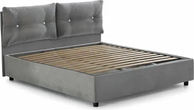 Immagine prodotto di Talamo Italia Letto Piazza e Mezza Agamennone 135x205 cm Grigio, Sfoderabile Contenitore Italy