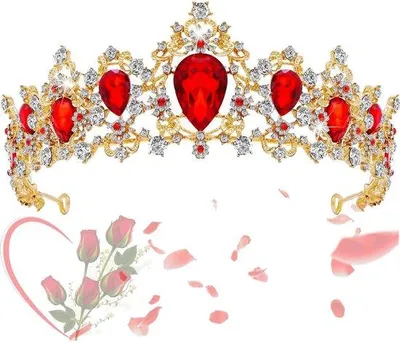 Produktbild von Famanu Tiara Haar Rot - Hochzeitskrone für Festlichkeiten